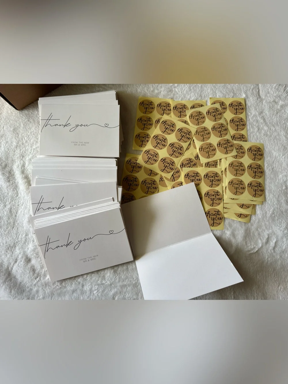 Amazon Thank You Cards Set with Kraft Envelopes and Gold Stickers